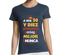latostadora Camiseta Manga Corta A Mis 50 Y Diez (60) para Mujer - Denim M - Ref. 1154604-P