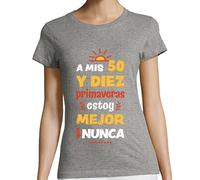 latostadora Camiseta Manga Corta A Mis 50 Y Diez (60) para Mujer - Gris Vigoré M - Ref. 1154604-P