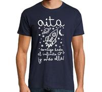 latostadora Camiseta Manga Corta Aita Contigo hasta El Infinito llá! para Hombre - Azul Marino L - Ref. 2192508-P