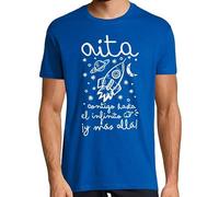 latostadora Camiseta Manga Corta Aita Contigo hasta El Infinito llá! para Hombre - Azul Royal M - Ref. 2192508-P