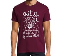 latostadora Camiseta Manga Corta Aita Contigo hasta El Infinito llá! para Hombre - Burdeos L - Ref. 2192508-P