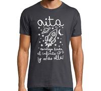 latostadora Camiseta Manga Corta Aita Contigo hasta El Infinito llá! para Hombre - Gris Ratón L - Ref. 2192508-P