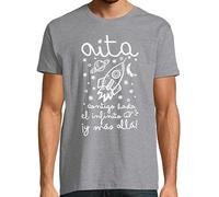 latostadora Camiseta Manga Corta Aita Contigo hasta El Infinito llá! para Hombre - Gris Vigoré 3XL - Ref. 2192508-P