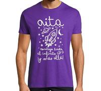 latostadora Camiseta Manga Corta Aita Contigo hasta El Infinito llá! para Hombre - Morado XL - Ref. 2192508-P