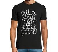 latostadora Camiseta Manga Corta Aita Contigo hasta El Infinito llá! para Hombre - Negro 5XL - Ref. 2192508-P