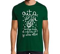 latostadora Camiseta Manga Corta Aita Contigo hasta El Infinito llá! para Hombre - Verde Botella L - Ref. 2192508-P