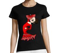 latostadora Camiseta Manga Corta Bailarina Flamenca para Mujer - Negro 3XL - Ref. 1336739-P