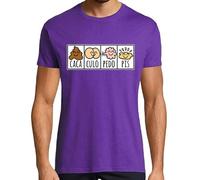 latostadora Camiseta Manga Corta Caca Culo Pedo PIS para Hombre - Morado S - Ref. 1100346-P