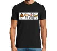 latostadora Camiseta Manga Corta Caca Culo Pedo PIS para Hombre - Negro XL - Ref. 1100346-P