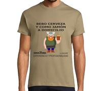 latostadora Camiseta Manga Corta Cerveza Y Jamón para Hombre - Caqui L - Ref. 1031578-P