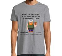 latostadora Camiseta Manga Corta Cerveza Y Jamón para Hombre - Gris Vigoré XXL - Ref. 1031578-P