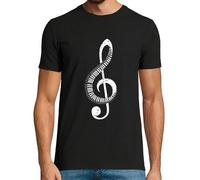 latostadora Camiseta Manga Corta Clave De Sol Piano para Hombre - Negro 5XL - Ref. 1094043-P