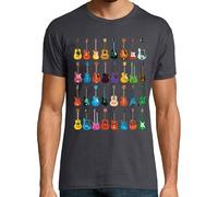 latostadora Camiseta Manga Corta Colección De Guitarras Guitarrista Música Rock para Hombre - Gris Ratón 5XL - Ref. 3376034-P