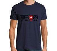latostadora Camiseta Manga Corta Eat Sleep Play Repeat para Hombre - Azul Marino 5XL - Ref. 2151678-P