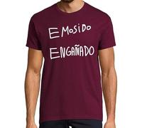latostadora Camiseta Manga Corta Emosido Engañado para Hombre - Burdeos M - Ref. 1459705-P