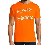 latostadora Camiseta Manga Corta Emosido Engañado para Hombre - Naranja L - Ref. 1459705-P