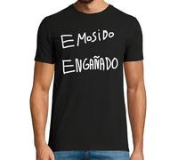 latostadora Camiseta Manga Corta Emosido Engañado para Hombre - Negro 4XL - Ref. 1459705-P