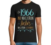 latostadora Camiseta Manga Corta En 1966, No Nacieron Bebés, Nacieron Leyendas 58 para Hombre - Negro XL - Ref. 1151233-P