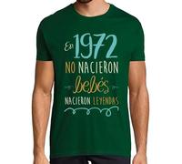 latostadora Camiseta Manga Corta En 1972 No Nacieron Bebés, Nacieron Leyendas, 52 para Hombre - Verde Botella L - Ref. 1157516-P