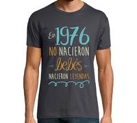 latostadora Camiseta Manga Corta En 1976, No Nacieron Bebés, Nacieron Leyendas, 48 para Hombre - Gris Ratón XL - Ref. 1151228-P