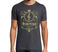 latostadora Camiseta Manga Corta En Casa Me Salía - Prendas Oscuras - Clave De Sol para Hombre - Gris Ratón S - Ref. 3357150-P