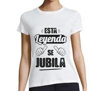 latostadora Camiseta Manga Corta Esta Leyenda Se Jubila V1 para Mujer - Blanco L - Ref. 2001867-P