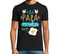 latostadora Camiseta Manga Corta Este Papá Mola Un Huevo para Hombre - Negro XL - Ref. 2175066-P