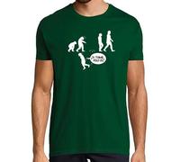 latostadora Camiseta Manga Corta Evolución Humana - Galicia para Hombre - Verde Botella L - Ref. 1063643-P
