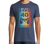 latostadora Camiseta Manga Corta Gaming Level 40 Unlocked 40th Birthday para Hombre - Denim 4XL - Ref. 3743724-P