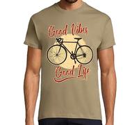 latostadora Camiseta Manga Corta Good Vibes. Good Life para Hombre - Caqui M - Ref. 1447582-P