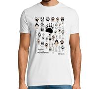 latostadora Camiseta Manga Corta Huellas De Mamíferos Ibéricos N. Común para Hombre - Blanco M - Ref. 370110-P