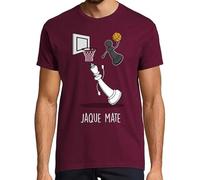 latostadora Camiseta Manga Corta Jaque Mate Black para Hombre - Burdeos S - Ref. 2082029-P