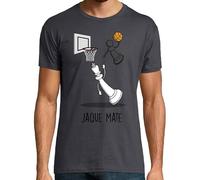 latostadora Camiseta Manga Corta Jaque Mate para Hombre - Gris Ratón L - Ref. 2082019-P