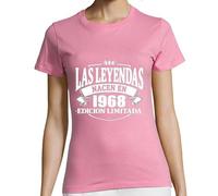 latostadora Camiseta Manga Corta Las Leyendas Nacen En 1968 para Mujer - Rosa M - Ref. 1520255-P