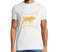 latostadora Camiseta Manga Corta Legio IX Hispana Taurus Emblema Legión para Hombre - Blanco XL - Ref. 2740303-P
