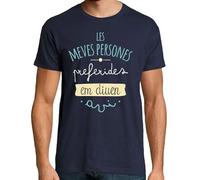 latostadora Camiseta Manga Corta Les Meves Persones Preferides Em Diuen AVI, Día para Hombre - Azul Marino L - Ref. 2197187-P