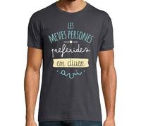 latostadora Camiseta Manga Corta Les Meves Persones Preferides Em Diuen AVI, Día para Hombre - Gris Ratón XXL - Ref. 2197187-P