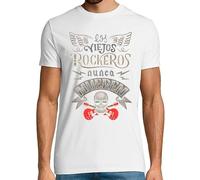 latostadora Camiseta Manga Corta Los Viejos Rockeros Nunca Mueren para Hombre - Blanco M - Ref. 1642246-P