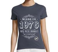 latostadora Camiseta Manga Corta Made In 1976 para Mujer - Gris Ratón M - Ref. 1194196-P