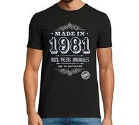 latostadora Camiseta Manga Corta Made In 1981 para Hombre - Negro L - Ref. 1302744-P