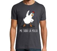 latostadora Camiseta Manga Corta Me Suda La Polla Dark para Hombre - Gris Ratón L - Ref. 2270686-P