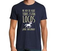 latostadora Camiseta Manga Corta Me Voy ... ¡Arre Unicornio! para Hombre - Azul Marino XXL - Ref. 1481429-P