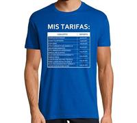 latostadora Camiseta Manga Corta Mis Tarifas Fondo Oscuro para Hombre - Azul Royal XXL - Ref. 1463958-P