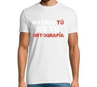 latostadora Camiseta Manga Corta No Eres Tú, Es Tu Ortografía para Hombre - Blanco S - Ref. 1059357-P