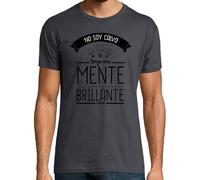 latostadora Camiseta Manga Corta No Soy Calvo, Tengo Una Mente Brillante para Hombre - Gris Ratón XXL - Ref. 754621-P