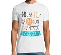 latostadora Camiseta Manga Corta No Tengo 40, Tengo 18 con 22 Años De Experiencia, para Hombre - Blanco XL - Ref. 1087307-P