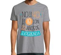 latostadora Camiseta Manga Corta No Tengo 40, Tengo 18 con 22 Años De Experiencia, para Hombre - Gris Vigoré L - Ref. 1087307-P