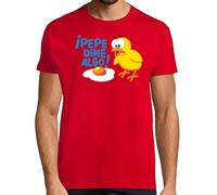 latostadora Camiseta Manga Corta Pepe Dime Algo - Pollito Y Huevo para Hombre - Rojo M - Ref. 615170-P