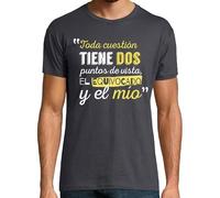 latostadora Camiseta Manga Corta Puntos De Vista Hombre (Fondo Oscuro) para Hombre - Gris Ratón XL - Ref. 1087320-P