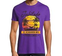 latostadora Camiseta Manga Corta Regalo Jubilado Retirada Se Acabaron Mis Problemas para Hombre - Morado L - Ref. 2262052-P